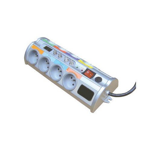 Preisvergleich Produktbild High-Tech 330110 Steckdosenleiste Sichere Silber