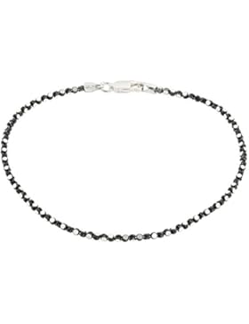 Aleksander Sternen La Barca Damen-Armband Kugelarmband Sterling-Silber 925 rhodiniert rutheniert schwarz 21cm