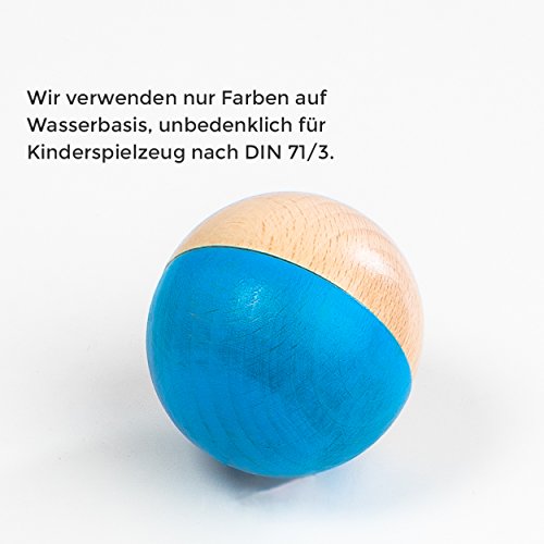 Rewoodo Baelly – Baby Kinder Rassel Spielzeug Kugel Ball Ab 1 Jahr Erstausstattung Kinderspielzeug Kleinkind Holzspielzeug Babyspielzeug - 4