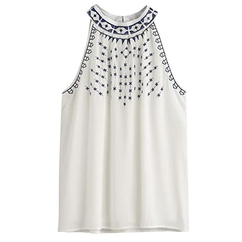 Preisvergleich Produktbild Internet Damen Sommer bestickte Tank-Tops ärmellose lässige Bluse (L)
