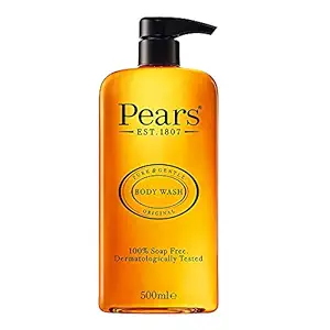 Pears Pure & Gentle Shower Gel, Body Wash with Glycerine and Natural Oils, 100% Soap-Free and Dermatologically Tested, Imported, 500 ml