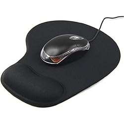 TRIXES Coussin de Confort en Caoutchouc Noir Poignet Gel Reste Soutien Souris Tapis Souris