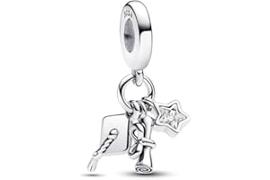 TCZNAF Charms Graduación y Vacaciones Abalorios Colgante de Cuentas Plata de Ley 925 Compatible con Europeo Pulsera Collar,Abalorios para mujer