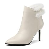 El paquete incluye: Botas cortas * 1. Altura del talón: 8.5 cm. Altura del tubo: 11 cm. Color: blanco. negro.