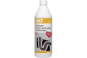 HG Kitchen Drain & Plug Unblocker, Natural, Heavy Duty, Kitchen Sink Unblocker & Cleaner for Pipes, Septic Tank Safe - 1 Litre