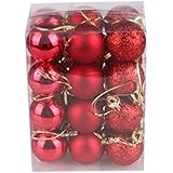 24PC 30mm Bola árbol de navidad Ornamento Decoración