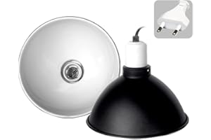 ATB-GIFT Support de Lampe pour Reptile de 8,5"/21,59CM, Exoterra Dome Fixture Eclairage en Aluminium pour Reptile/Amphibien Taille Large(EU Plug)