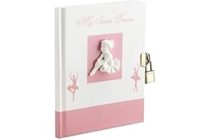 Mareli Diario secreto con bailarina de tiza y candado de metal para niña