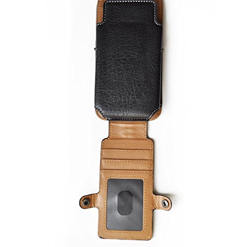 Custodia a sacchetto per smartphone universale portafoglio verticale - passante cintura moschettone clip Scomparto porta carte e possibilitÃ  doppio telefono - da 5,5