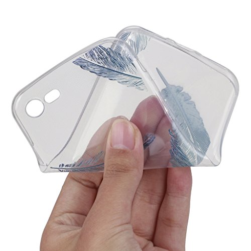 Funda iPhone 7 Silingsan Funda de Silicona TPU para iPhone 7 Carcasa Transparente Soft Clear Case Cover Funda Blanda Flexible Carcasa Delgado Ligero Caja Anti Rasgu  os Anti Choque con Dise  o Creativo - Pluma Azul