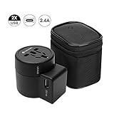 All-in-one Adapter mit Doppelsicherheits-Sicherung (6A jeweils), integrierte Sicherheits-Rollläden, Smart IC für intelligente Aufladung und LED-Betriebsanzeige. Steady LED bedeutet, es im Normalbetrieb ist; LED-Blinken bedeutet, es Überlastung ist