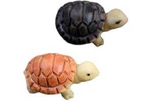 VOVE Shanghaiyuming Micro Craft Landscape - Figuras de tortuga decorativas, 2 decoraciones de jardín, mini jardín