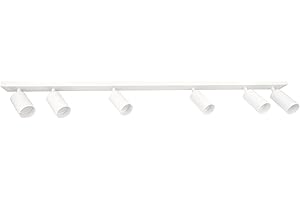 EDO Focos de Techo GU10 con 6 Focos MALGA Blanco Orientable, Lampara de Techo Interior Ajustables y Giratorios Moderno, Plafón para Salon, Dormitorio, Cocina, Sin Bombilla