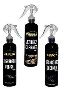 ZESSTA - ZESSTA5 Leather Cleaner, Dashboard Polish and Dashboard Cleaner (250 ml, Multicolor)pack of 3