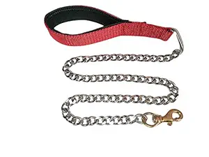 RvPaws Heavy Duty Dog Leash Metal Dog Leash Dog Chain with Padded Handle, Durable Leash Grinder Chain Brass Hook Handle Leash Chain (Color May Vary) (XX - Large Size)