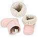 Arshiner Baby Infant Toddler Boys Girls Warm Winter Fur Snow Shoes Boots (L(9-12 months), Pink(FBA))