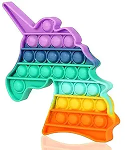 TECNOVIQ Pop It Fidget Toys,Big Push Pop Its Bubble Fidget Sensory Toy, Autism Special Needs Silicone Stress Relief Toys, Sensory Toys Gifts for Girls, Boys, Kids,Adult (Unicorn)