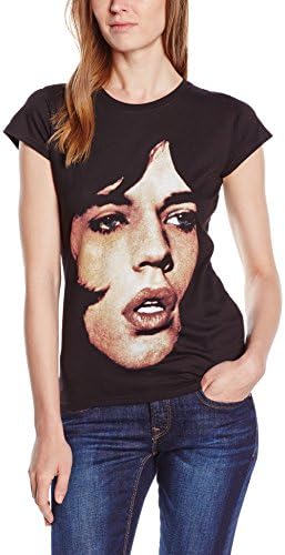 The Rolling Stone Men's Mick Portrait Short Sleeve T-Shirt, Black, Medium