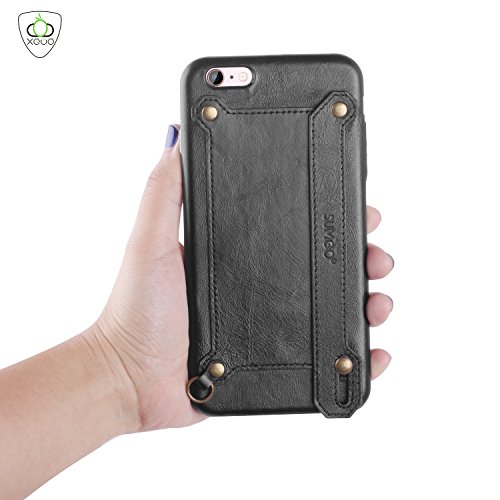 iPhone 6 Plus/iPhone 6S Plus Lederhülle Brieftasche , XGUO Dünne Leder Tasche mit Stand Halter Kreditkarten Steckplätze Für iPhone 6 Plus/iPhone 6S Plus optimale Einhandbedienung Hülle(Schwarz,iPhone 6 Plus/iPhone 6S Plus) - 2