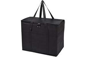 STARNINE Thermally Insulated Shopping Bags Insulated Food Delivery Bags Black Cool Bags Keep Food Warm Or Cool Insulated Reusable Shopping Bag Grocery Shopping Bag Collapsible And Foldable