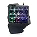 Produktbild Omiky® One-Handed Mechanical Gaming Keypad,One/Single-Hand-USB-Esport Gaming-Tastatur 35 Key-LED-Hintergrundbeleuchtung für LOL (Schwarz)
