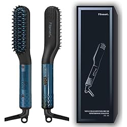 Fitsmart Lisseur Barbe Cheveux 2 en 1 Professionnel - Mini Brosse Chauffante multifonctionnelle Homme Femme - Lissage Rapide - Nouvelle Couleur 2020