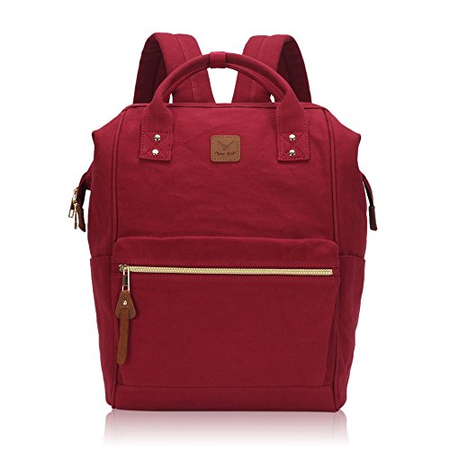 Veevan Damen Herren Retro Canvas Schule Rucksack 15,6 Laptop