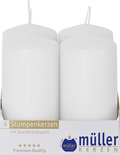 48 Gastro - Stumpenkerzen 100 x 50, Weiß, selbstverlöschende Sicherheitskerzen