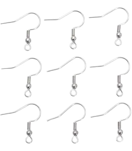 Shapenty Surgical Brass Earring Hooks - 100pcs Coil Fish Hook Findings For DIY Jewelry