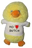 no contiene material tóxico Shopzeus Pato de Peluche (Juguete) con Amo Butch en la Camiseta (Nombre de Pila/Apellido/Apodo)