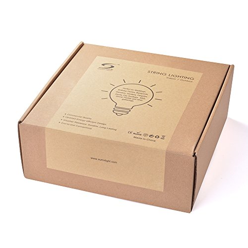 Sunix® 7,62m Globe Schnur Lichter, Globe String Licht mit 25 G40 Lampen, Innen- und Außen Deko Glühbirne warmweiß für Weihnachten, Hochzeit, Party, Garten, Haus, Innen, Außen - 7