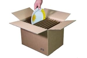 Simba Paper Design 2 Scatole 12 Piatti Diametro Max 29 cm. Spessore 3 cm. Cartone 2 Onde Trasloco+Spedizione