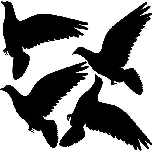4 Stück 10cm schwarz Taube Vogel Fenster Schutz Warnvogel Warnvögel Aufkleber Tattoo die cut Deko Folie