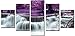 Produktbild obella Neue Top Leinwand Bilder Drucke Wand Art 5 Stück Panels || lila Baum Wasserfall Landschaft || modernes Poster Öl Gemälde Prints und Bilder Foto Bild Wall Art Prints auf Leinwand painting für Home Schlafzimmer Wohnzimmer Decor – Rahmenlose Christmas Gifts