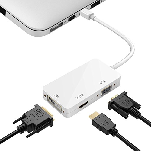 Patox 3-in-1 Mini-DisplayPort-Adapter [Mini DP 1.2 Version] Thunderbolt auf HDMI/VGA/DVI Konverter für Apple MacBook MacBook Pro Air Mac Mini, ThinkPad Carbon X1 Serie, Surface Pro 1 2 3 - 2