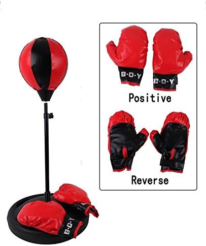 HenMerry Kid's Adjustable Height Free Standing punching Bag Boxing Ball Boxing Bag speed bag Sport Toy