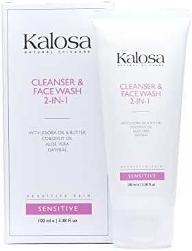 Kalosa Organic Natural Skincare Sensitive Gentle Cleanser &amp; Face Wash 2-in-1 100% Vegan. 100ml. No Parabens. Made in UK. No Mineral Oils. No Sulphates. No Animal Testing. No Palm Oil. No DEA. KALSEN3