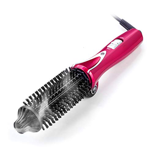 New Fashion Folding Hair Curling Iron Ceramic  Fordable Hair Brush Electric Multifunction Hair Curler Curling Iron Hair Straightener Comb Styling Tools Hairbrush  Red 