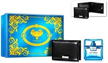 Versace Eau Fraiche Edt 50ml Spray Gift Set for Men with Versace Wallet