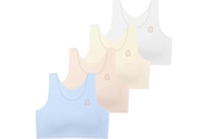 Sunvivid Sport-BH für Mädchen Nahtlose Trainings-BHS Bügellos Kinder Erste BHS Trainingsunterwäsche Unsichtbar Dünnes Bauchfreies Top mit Integriertes Brustpolster für 7–12