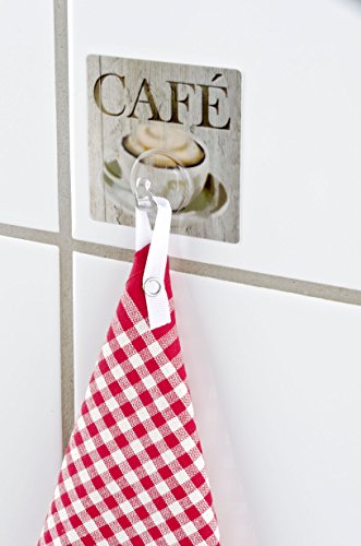 WENKO 4369300100 Static-Loc Wandhaken Uno Café – Befestigen ohne bohren, Kunststoff, Mehrfarbig - 5
