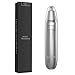 Nose Trimmer with Stainless Steel Dual-Edge Blades, Anjou Groomer for Nose, Ear and Facial Hair (Detachable Head, Washable Design, LED Light, 2 x AA Batteries for 90 Hours of Trimming per Battery) - Silver