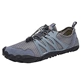 Fenverk Herren Aquaschuhe Strandschuhe Atmungsaktives Outdoor Hiking Trekking Schuhe Schnell Trocknend Mesh Wasserschuhe Wanderschuhe Turnschuhe Sneakers 35-47(Grau,42 EU)