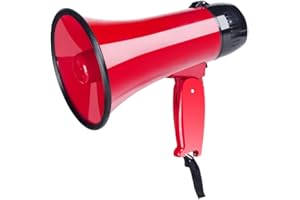 MyMealivos megáfono portátil megáfono megáfono de 20 W de Potencia, Altavoz megáfono con Modos de Voz y Sirena/Alarma con Control de Volumen y Correa