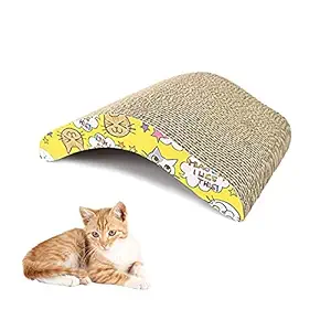 Shirlip Medium Size Scratching Board/Scratch Pad Cum Healthy Toy with Catnip for Cat Toy & Training Pet(Yellow)