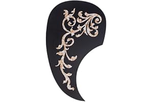 Alnicov Golpeador de guitarra con patrón de vid blanca, autoadhesivo, protector de púas de guitarra eléctrica, placa de arañazos para piezas de guitarra, 128 mm