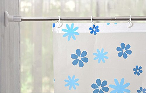 Woltu BZ4108sb-a Teleskopstange Duschvorhangstange KlemmstangeDuschvorhang-Spannstange , aus Edelstahl , Verstellbereich von 132 bis 240 cm , Silber - 5