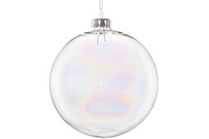 Magie di Natale Palline per albero di Natale in vetro decorato (10 cm, Trasparente, 4)