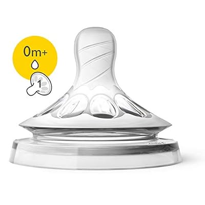 Philips Avent SCF041/27 Lot de 2 tétines Natural débit nouveau-né 1 trou - 0 Mois+