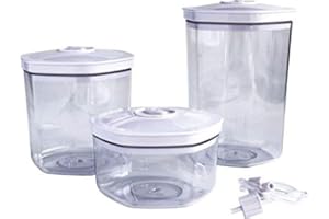 Maxxo VC1800 3 uniwersalne pojemniki próżniowe (0,7/1,4/2 l) profesjonalna zgrzewarka próżniowa, pojemniki na żywność do wszystkich urządzeń do pakowania próżniowego, dostarczane z wężem